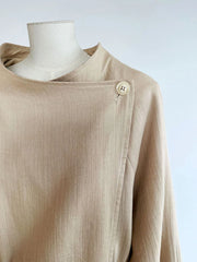 Luxury Drape-Front Trench Coat