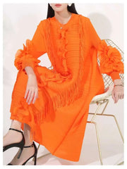 Textured Modern Pleated Dress