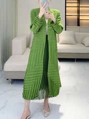 Plissé Lightweight Geometric Coat