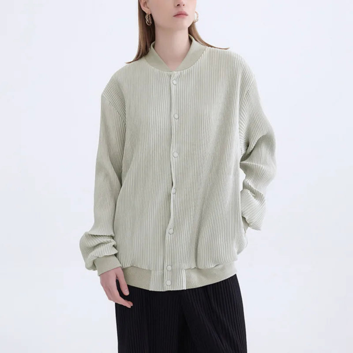 Luxury Plisse Bomber Jacket
