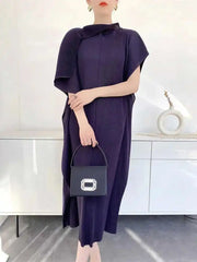 Pleated Tunic Short Sleeve Dress