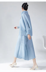 Truly Plissé Wide Leg Pant Set