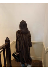 Women's Cozy Luxury Brown Faux Mink Fur Coat