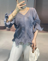 Luxury Blossom Pleats Blouse