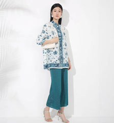 Pleated Top & Wide-Leg Pant Set