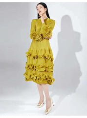 Luxury Plissé Pleated Cocktail Dress