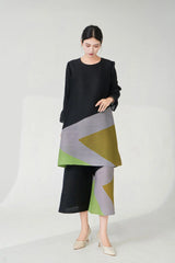 Modern Pleat Geometric Trouser Set