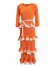 Luxe Tiered Ruffle Pleats Dress