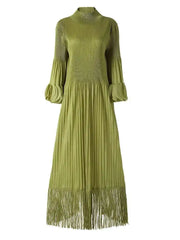 Luxury Plisse Tassel Fringe Dress