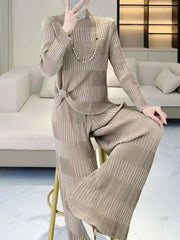 Luxury Pleated Ribbed 2-Piece