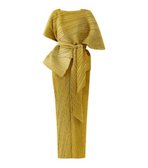 2-Piece Plissé Cape Dress