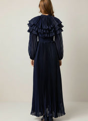 Couture Pleated Cape Dress