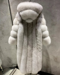 Women's Fox Fur Hooded Coat