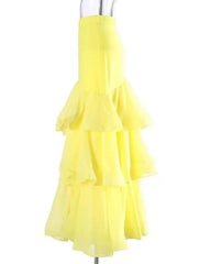 Luxury High-Waisted Ruffle Skirt