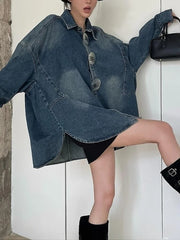 Women's Luxury Oversized Denim Blouse