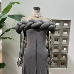 Luxury Braided Off-Shoulder Dress