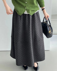 Luxury Woolen Polka-dot Skirt