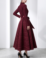 Luxury Plisse Midi Oversized Dress
