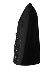 Luxe Feather & Bead Oversized Blazer