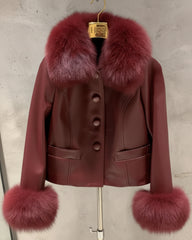 Couture Sheepskin & Fox Fur Jacket
