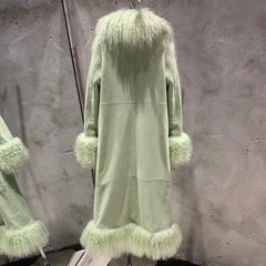 Full Length Shearling Fur Coat for Women