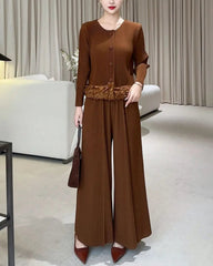 Luxury Stretchy Plissé Pant Suit