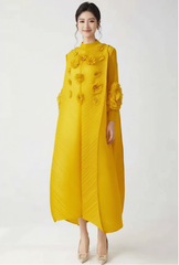 Couture Plisse 3D Floral Dress