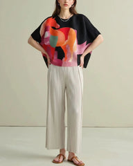Artistic Cropped Pleated Top