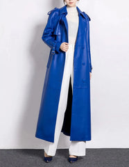 Women's Luxe Vegan Faux Leather Trench Coat