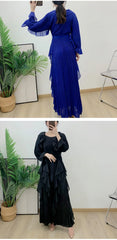 Luxury Pleated Ruffle Midi Dress