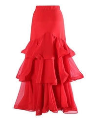 Luxury High-Waisted Ruffle Skirt