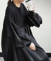 Luxe Casual Pleated Knit Dress