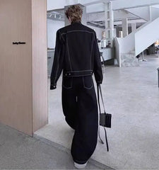 Men's Luxury Wide-Leg Jean & Jacket