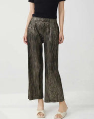 Luxurious Plissé Wide-Leg Trouser