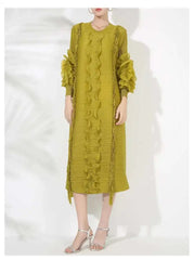 Textured Modern Pleated Dress