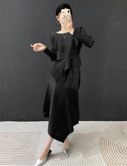 Luxury Pleated Skirt & Blouse Set