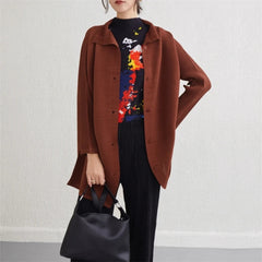 Luxury High-Collar Pleated Blouse