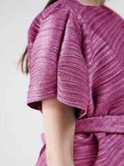 2-Piece Plissé Cape Dress