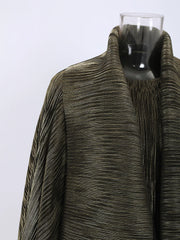 Couture Pleated Long Dress & Shawl Matching Set