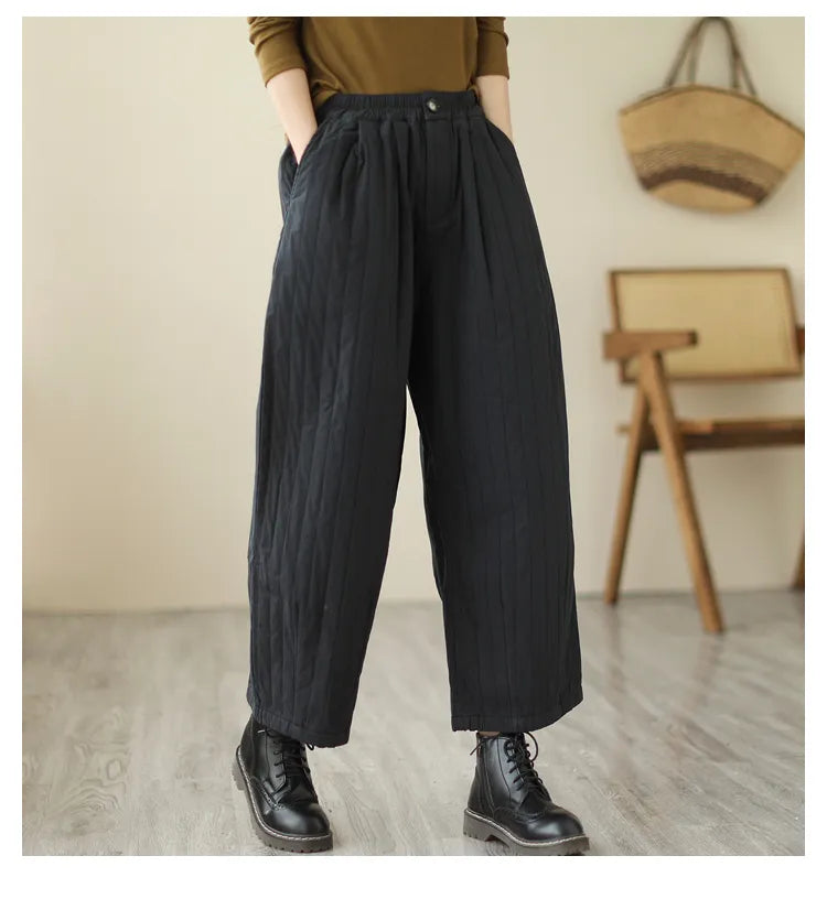 HEYFANCYSTYLE Cozy Quilted Cotton Comfort Pants
