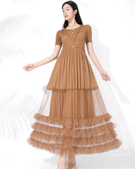 Elegant Pleated Tulle Dress