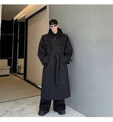 Men's Shoulder Padded Oversized Trench Coat | Luxury Streetwear