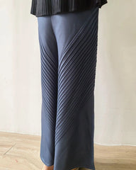 Luxe Plissé Wide-Leg Pants
