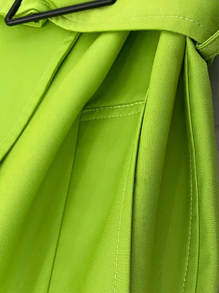 HEYFANCYSTYLE Sleek Long Faux Leather Trench Coat