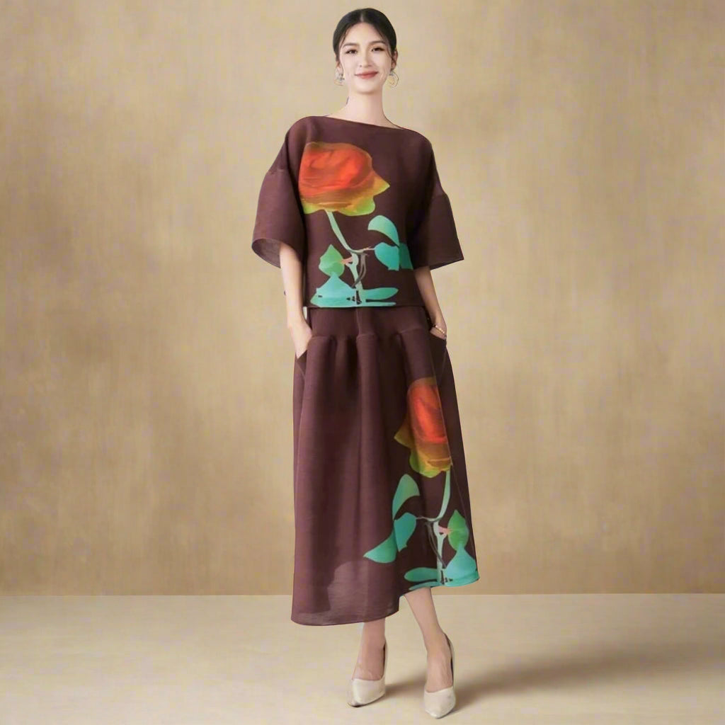 Luxury Pleated Skirt 2-Piece Set