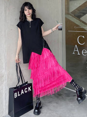 Luxury Fringe Midi Skirt