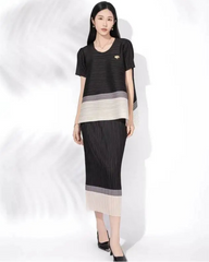 Elegant Pleated Tunic Skirt Set