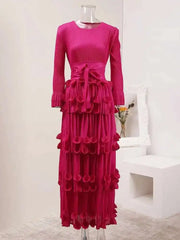 Luxury Pleats Tiered Dress