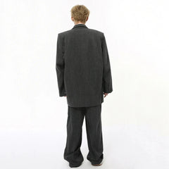 Men's Casual Blazer and Baggy Trousers 2-Piece Set