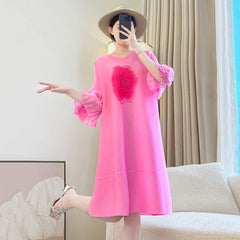 Casual Luxury Plissé Floral Dress